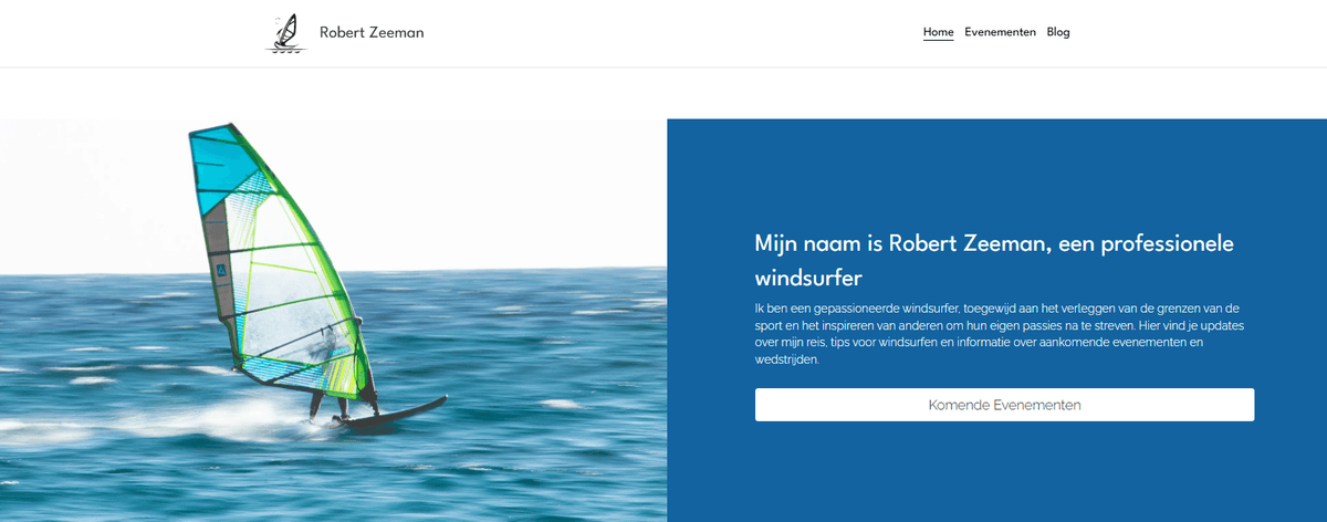 Windsurfer-sjabloon van Strikingly