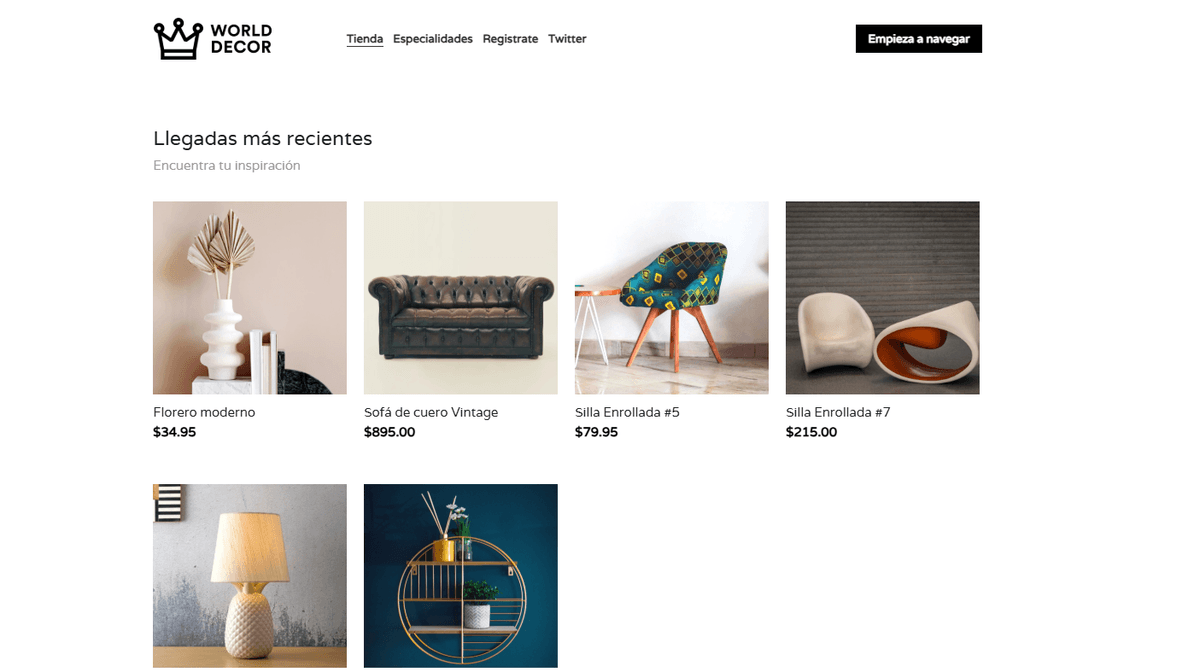 Plantilla de decoración mundial de Strikingly