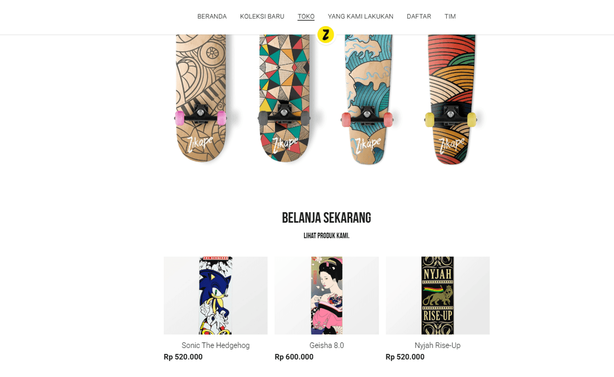 Templat Toko Online Zikapa