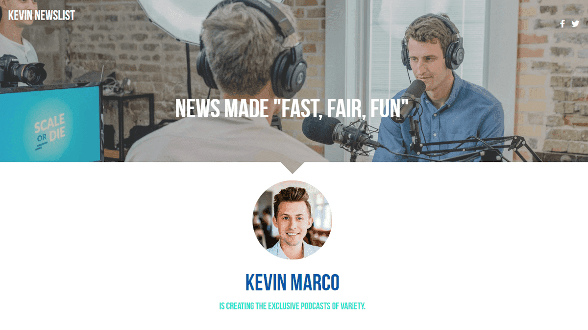 Plantilla de podcast de Strikingly