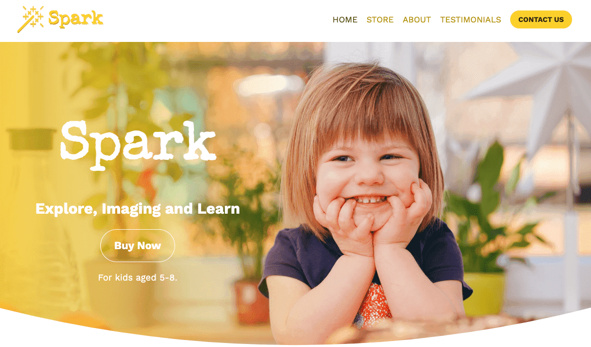 Template Spark dari Strikingly