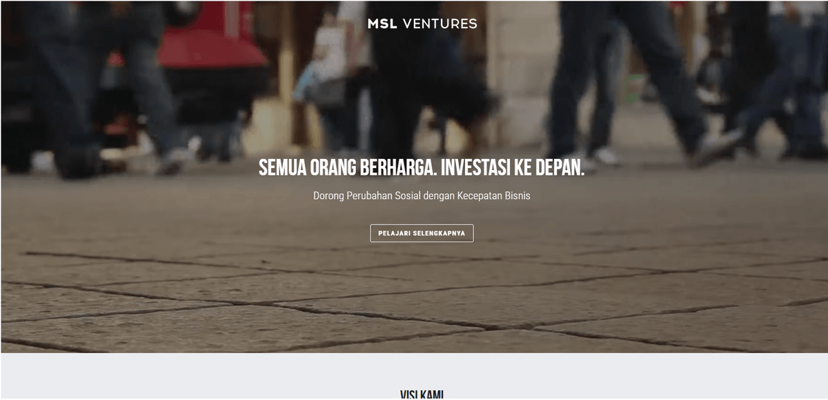 Templat MSL Ventures dari Strikingly