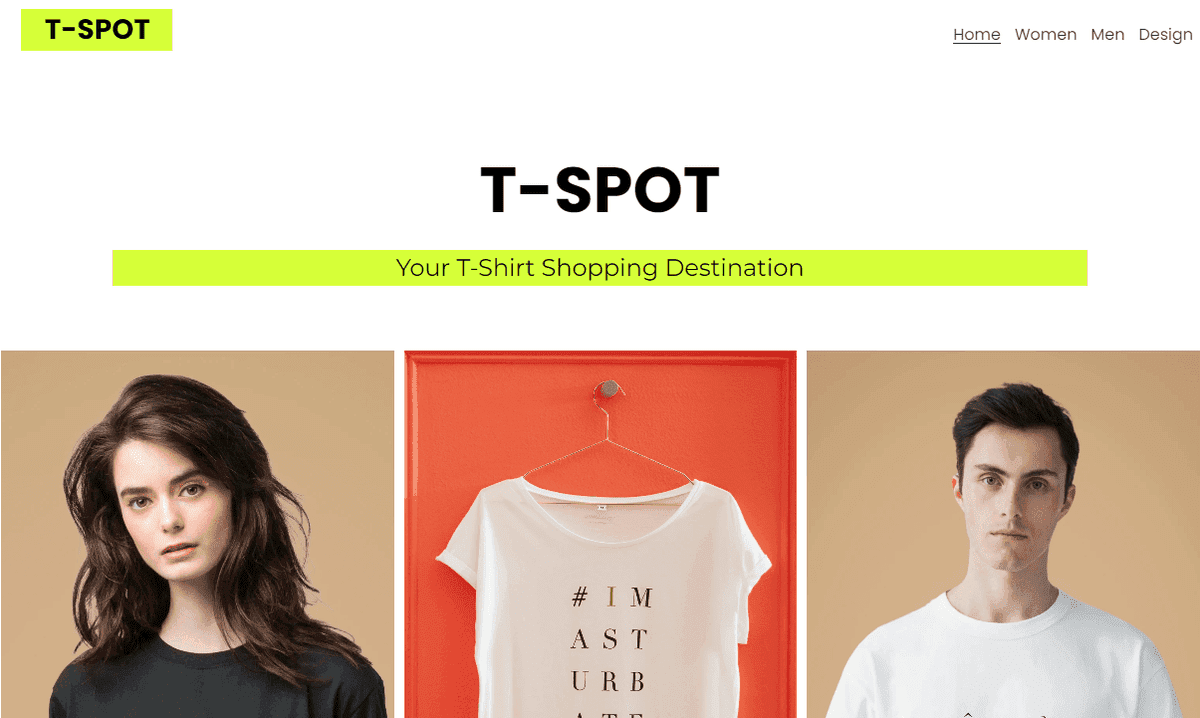 Plantilla T-Spot de Strikingly