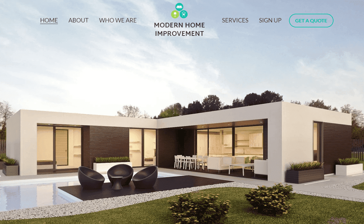 Plantilla de casa moderna de Strikingly