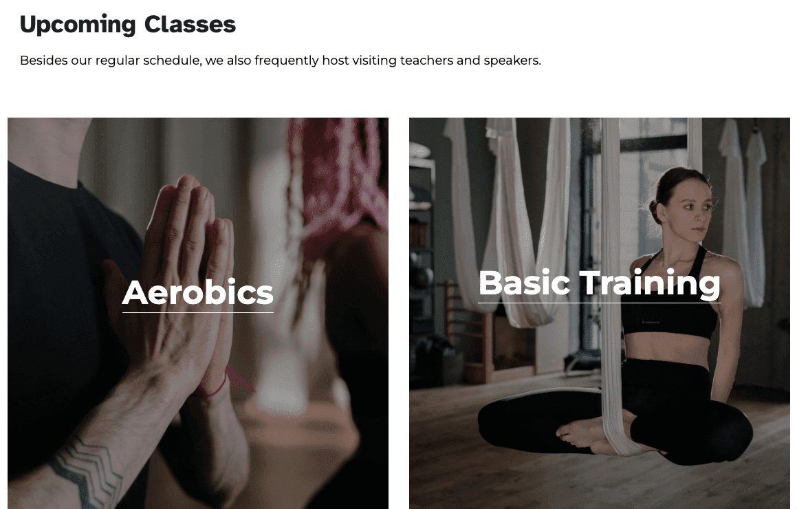 Plantilla de yoga de Strikingly