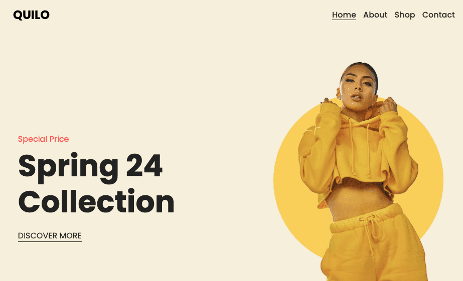 Templat Quilo dari Strikingly