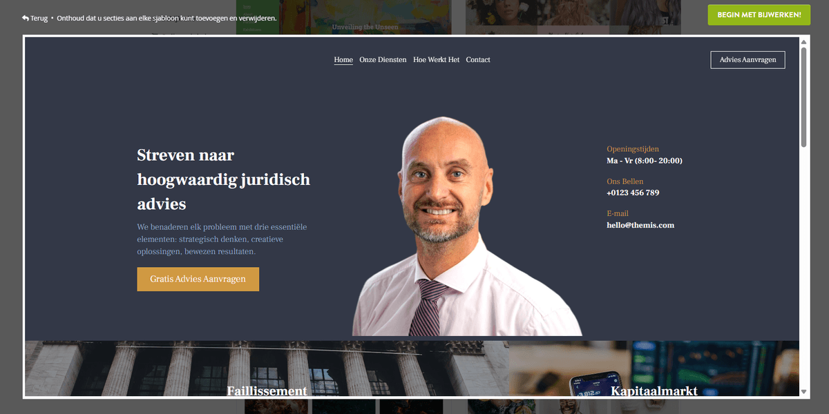 Website Homepage op Strikingly - Call-to-Action-knoppen