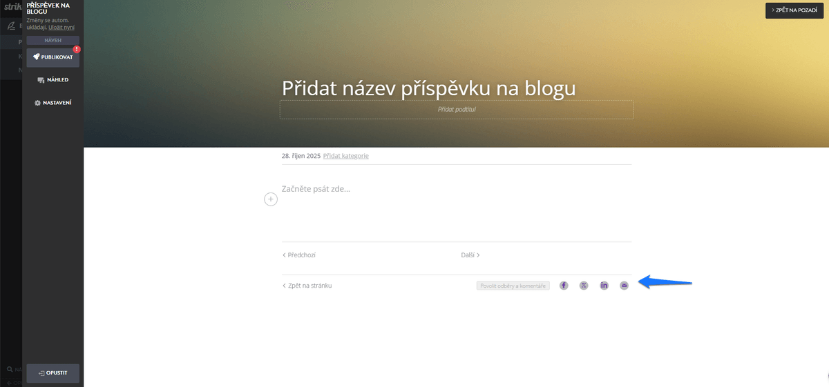 Jak založit blog pomocí Strikingly - Propagujte svůj blog