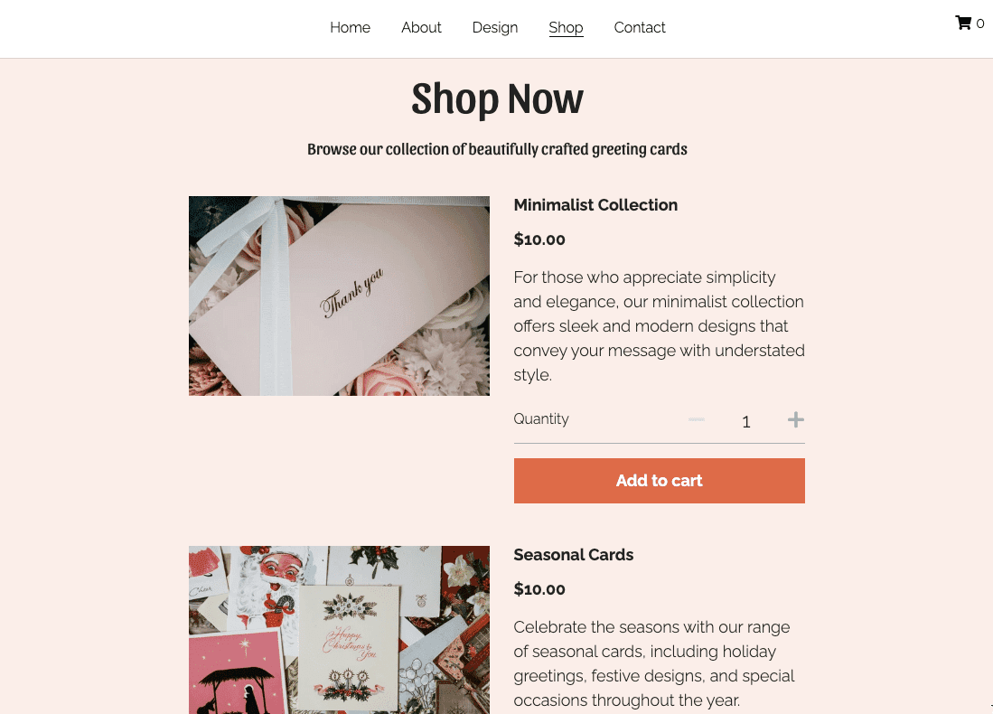 Template Kartu Ucapan dari Strikingly