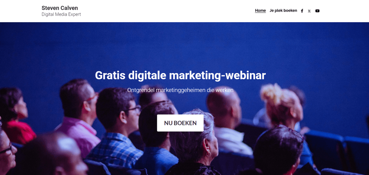 Webinarsjabloon van Strikingly