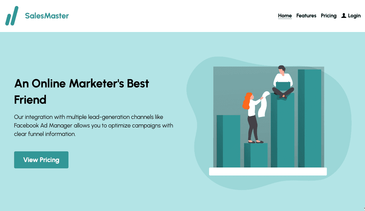 Plantilla SalesMaster de Strikingly