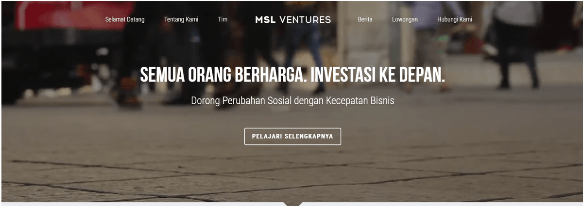 Templat MSL Ventures dari Strikingly