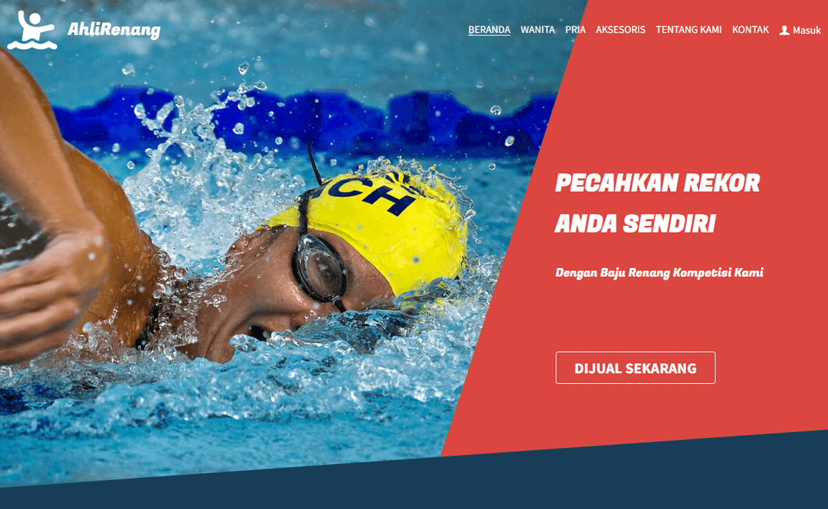 Template Toko Pakaian Renang dari Strikingly