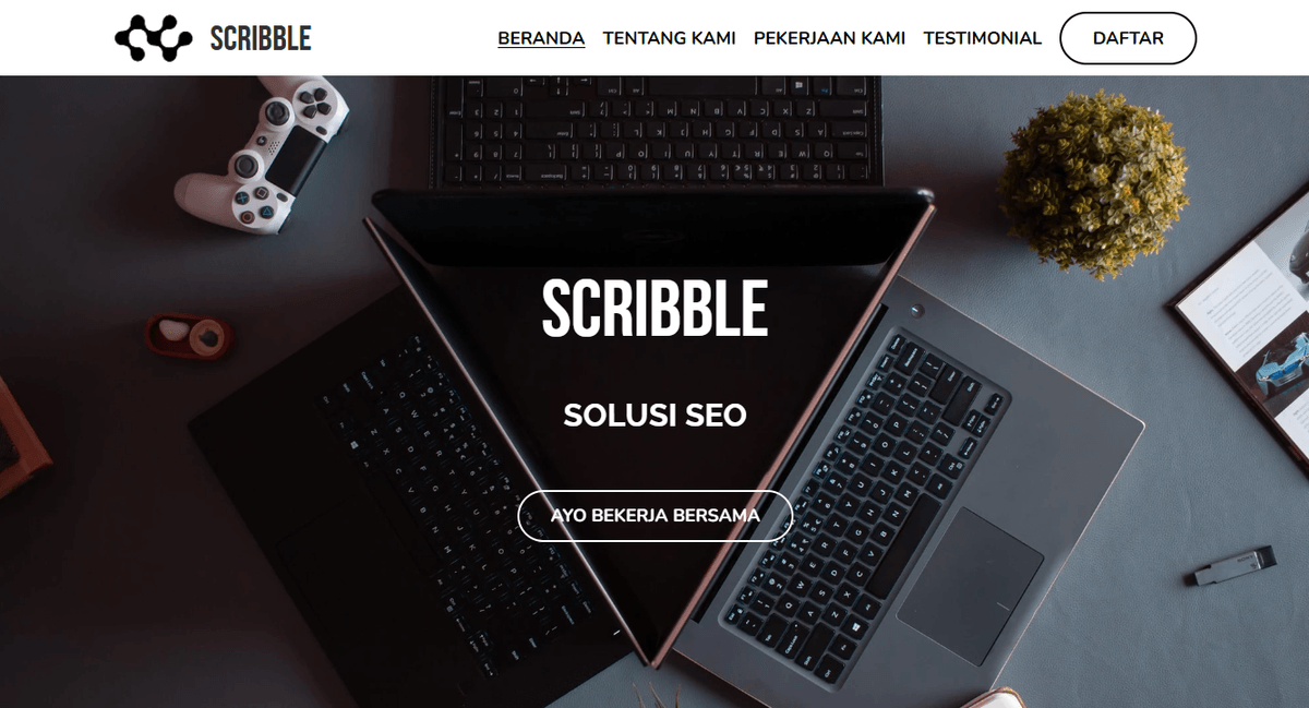 Template Scribble dari Strikingly
