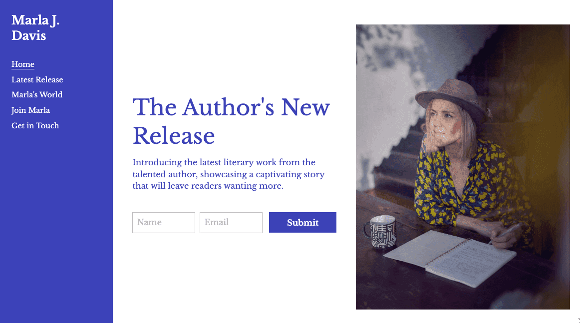 Templat Buku Penulis dari Strikerly