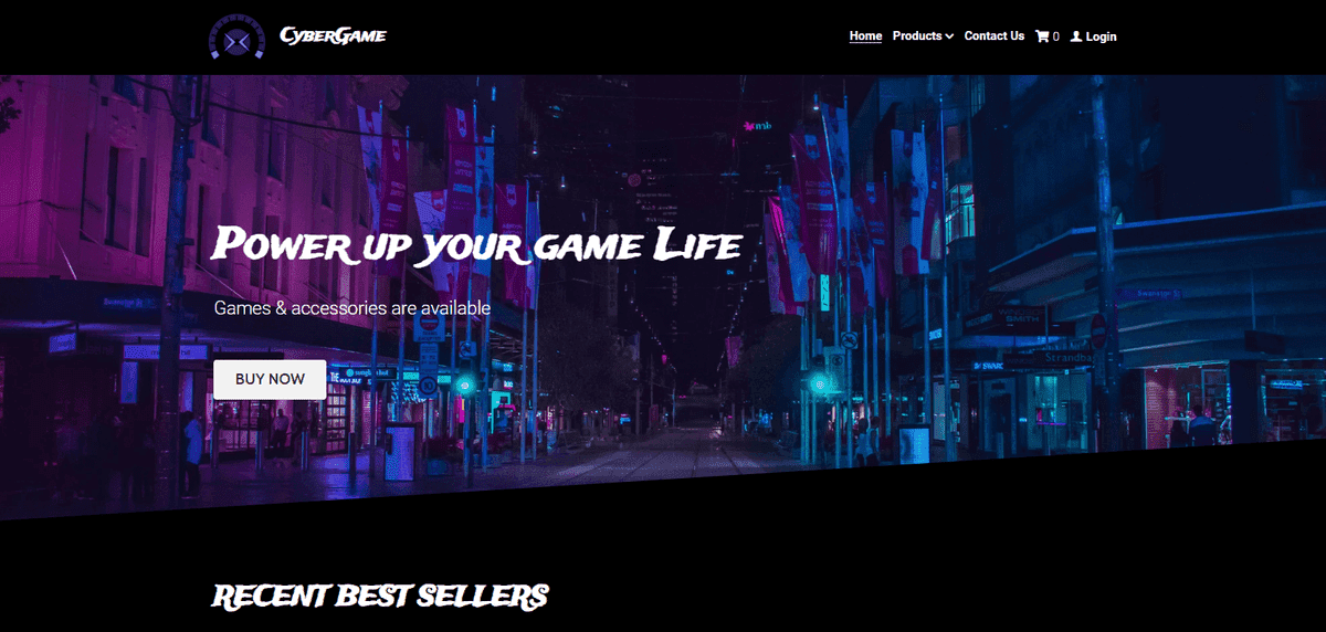 Plantilla CyberGame de Strikingly