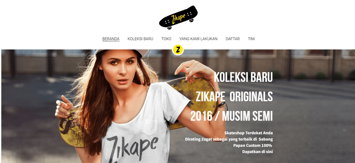Jual Produk White Label dengan Template Zikape dari Strikingly