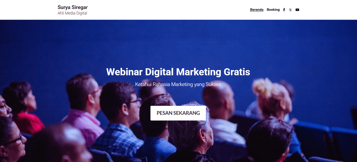 Templat Webinar dari Strikingly