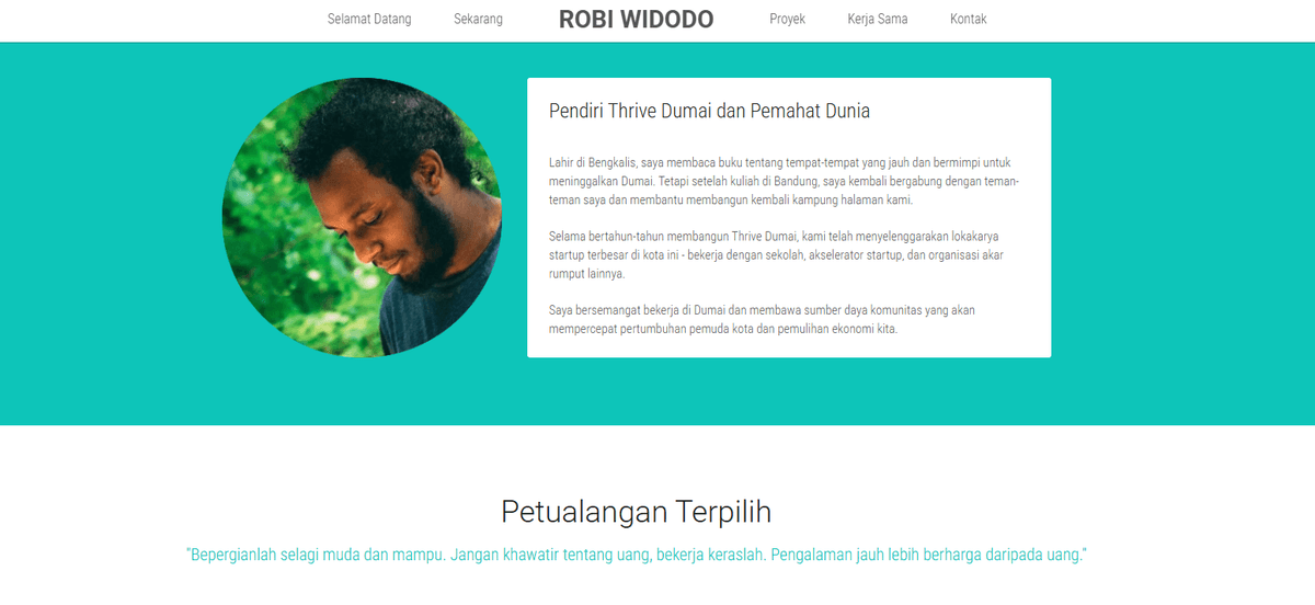 Templat Cerah dari Strikerly