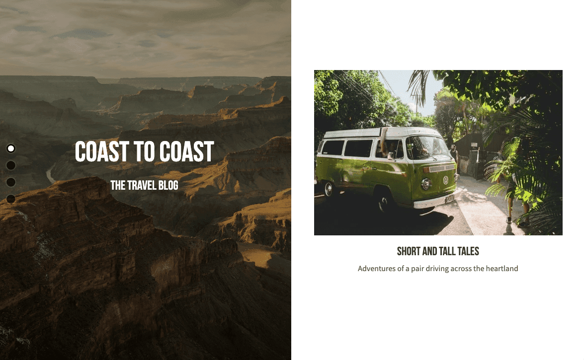 Plantilla de blog de perspectiva de Strikingly