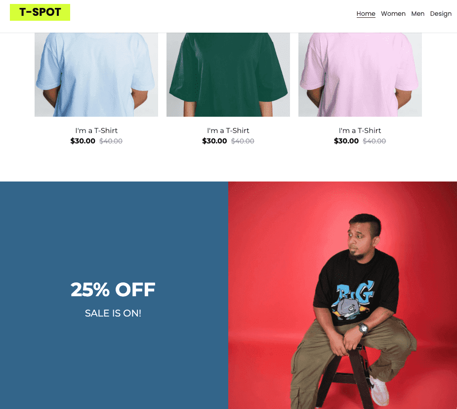 Templat T-Spot dari Strikerly