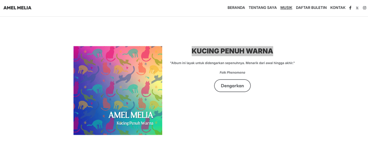Templat Andrea May dari Strikerly