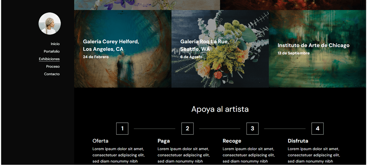 Plantilla de equinoccio de Strikingly