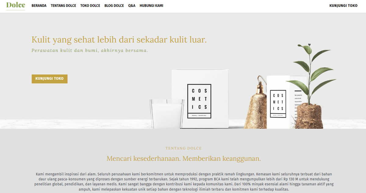 Templat Dolce dari Strikingly