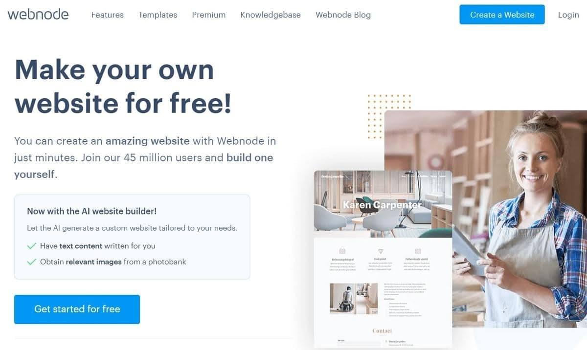 Sitio web de Webnode