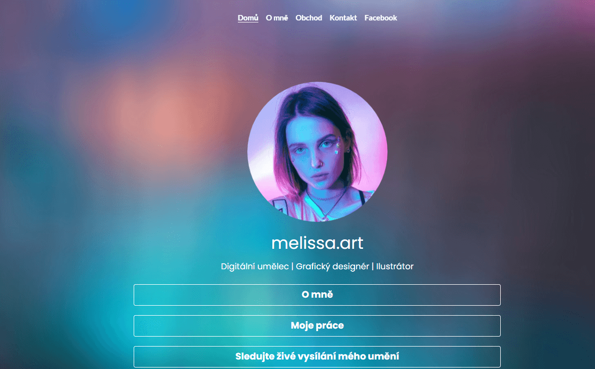 Šablona Melissa.Art od Strikingly