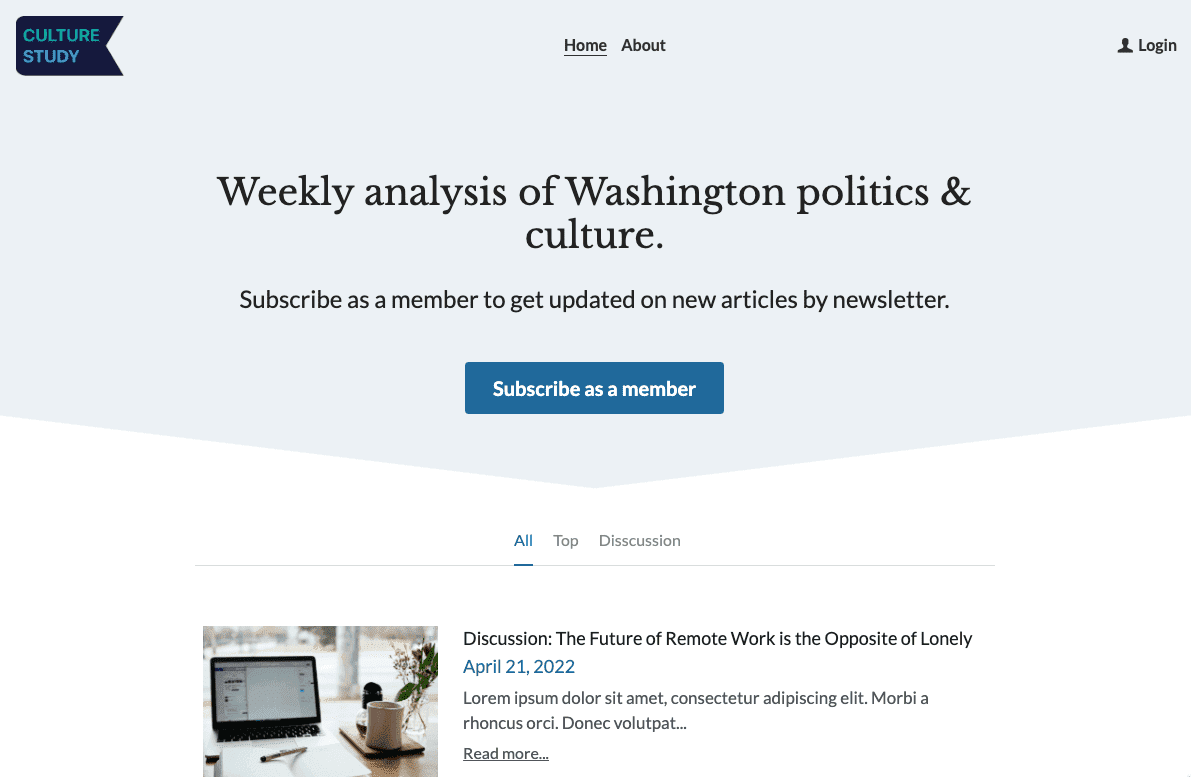 Plantilla de estudio cultural de Strikingly