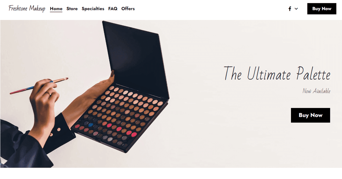 Plantilla de maquillaje Freshtone de Strikingly