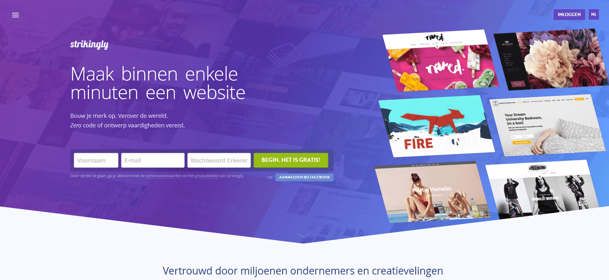 Opvallende landingspagina