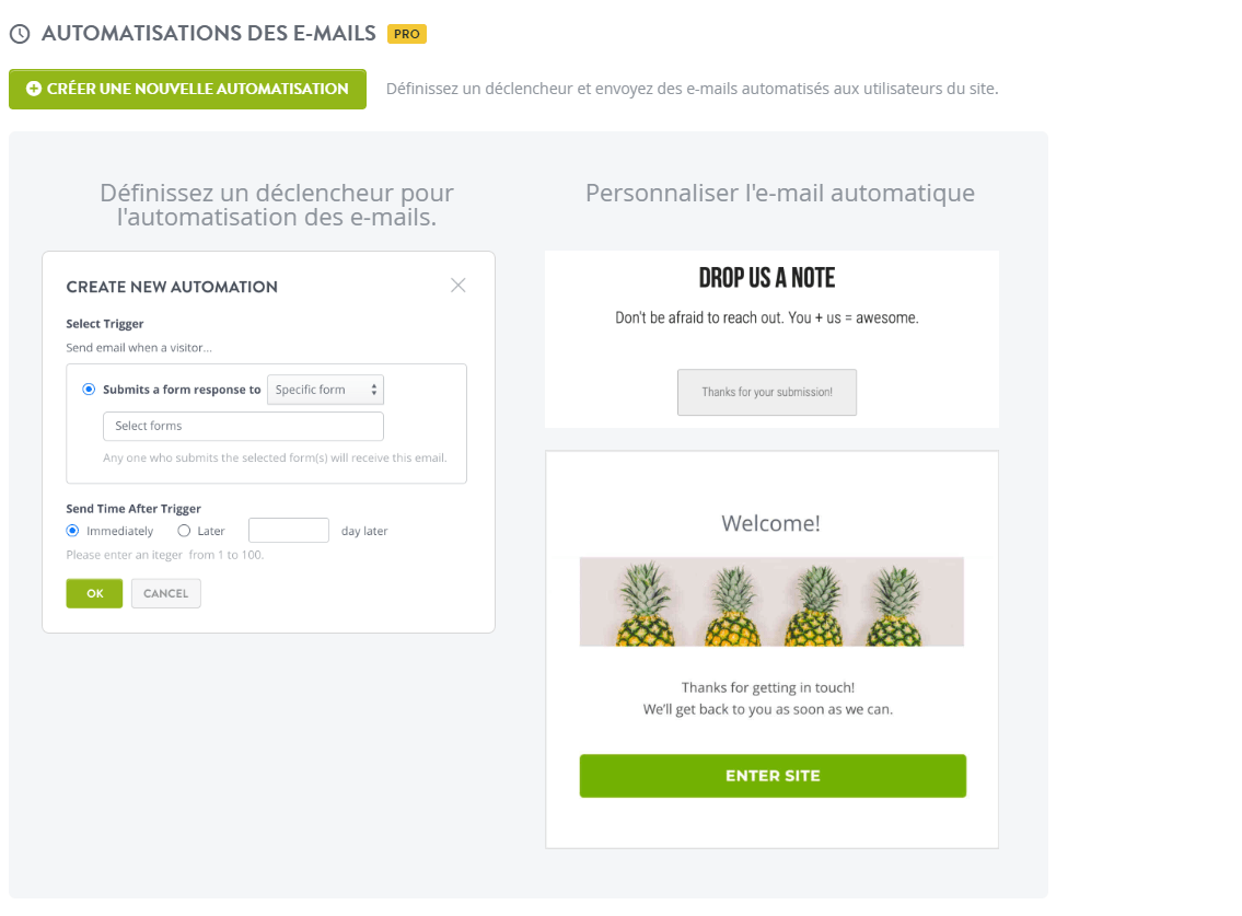 Fonctionnalité de messagerie électronique remarquablement automatisée