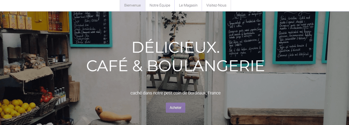 Concevoir une page d'accueil pour une boulangerie avec une mise en page attrayante