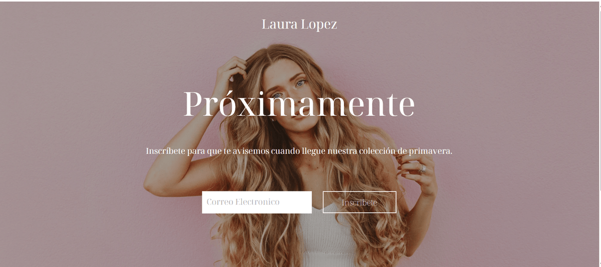 Plantilla "Próximamente" de Strikingly