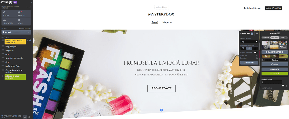 Editor de site-uri web Strikingly