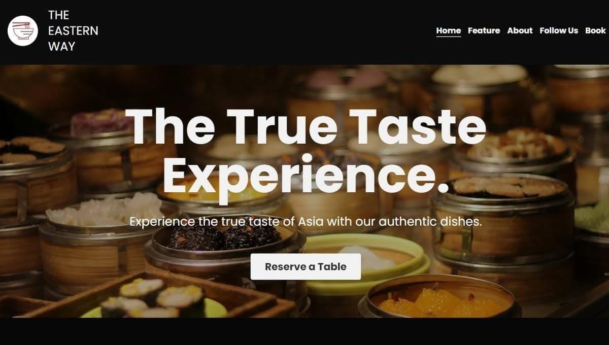 La plantilla de Eastern Way de Strikingly