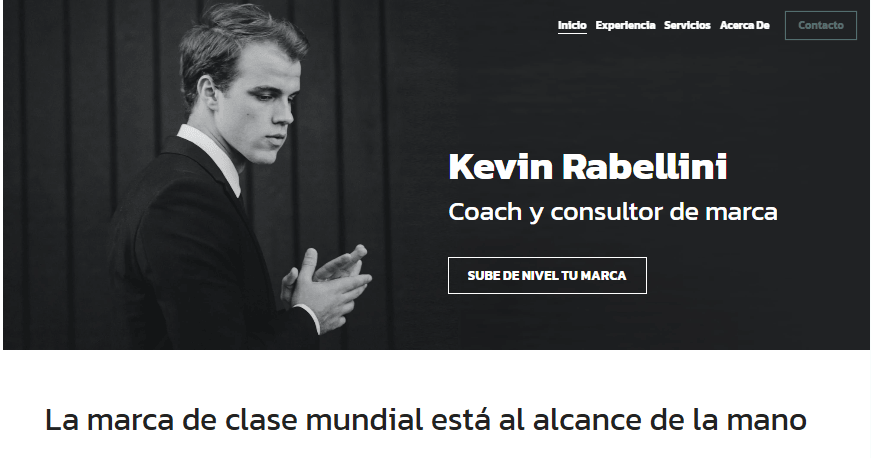 Plantilla de Brand Coach de Strikingly