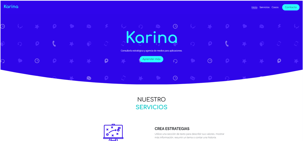 Plantilla Kallin de Strikingly