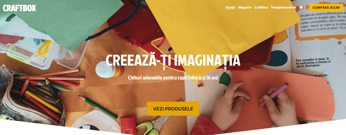 Șablonul CraftBox de la Strikingly