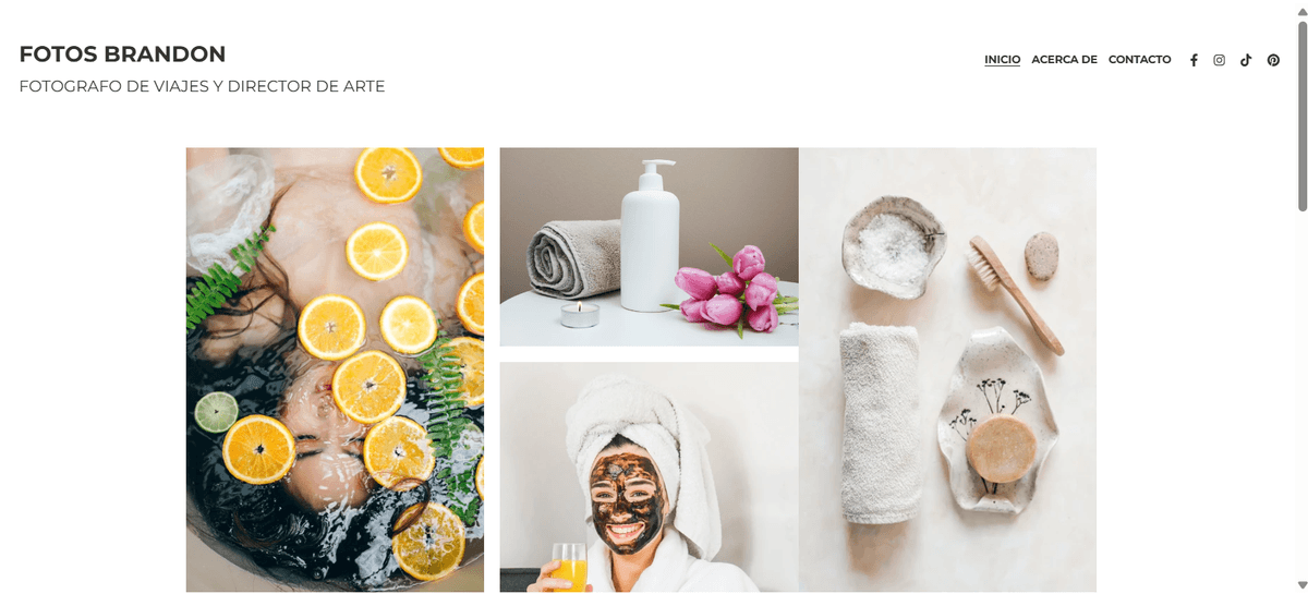 Plantilla en mosaico de Strikingly