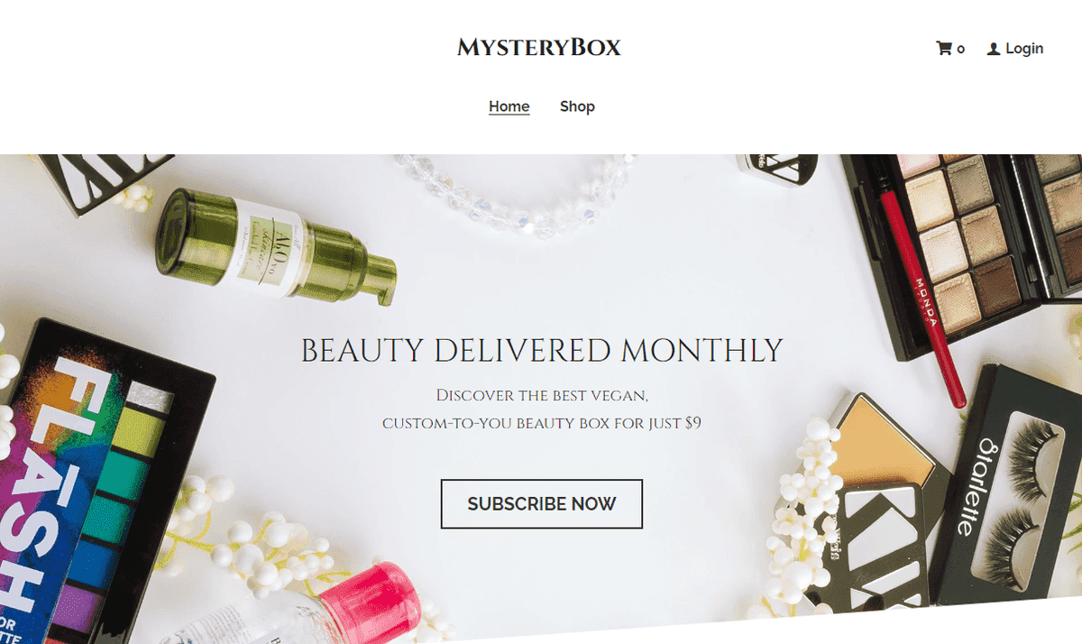 Plantilla de caja misteriosa de Strikingly