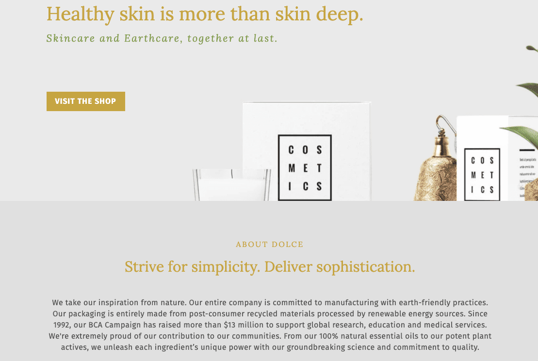 Plantilla Dolce de Strikingly