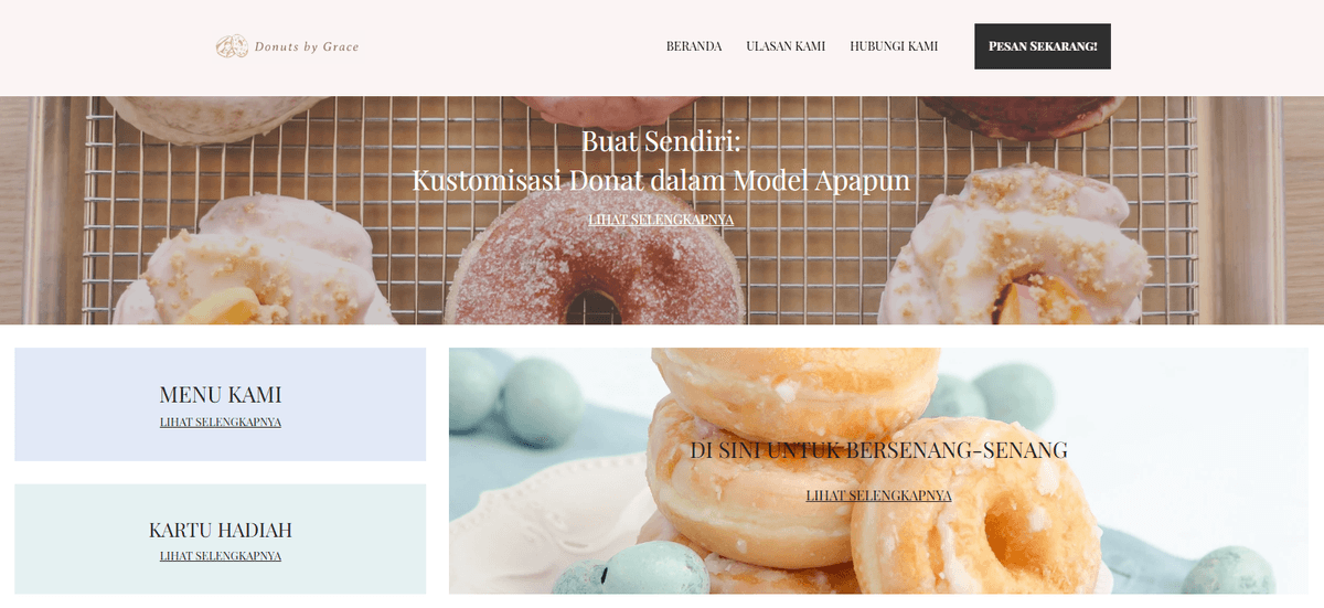 Donat oleh Grace Template dari Strikingly