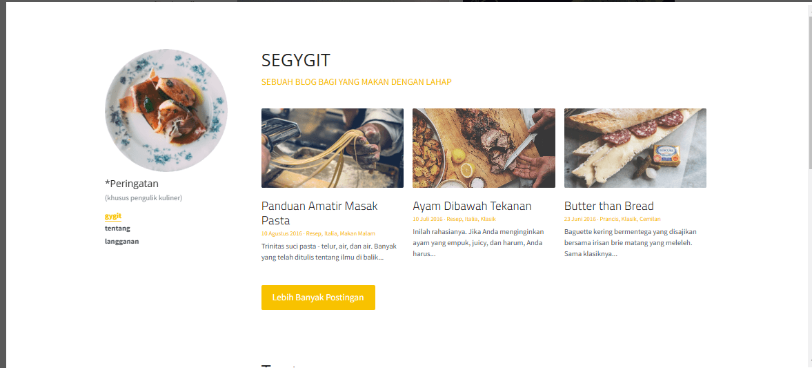 Template Blog Berukuran Byte dari Strikingly
