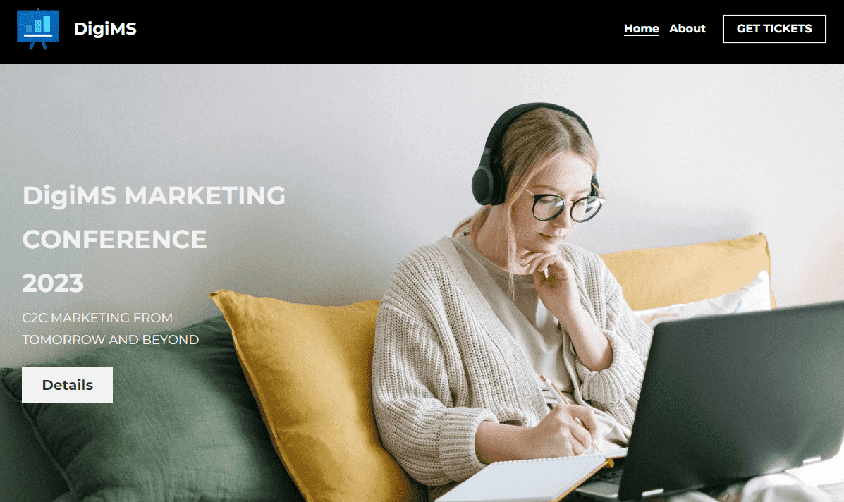 Plantilla de conferencia Digi MS de Strikingly