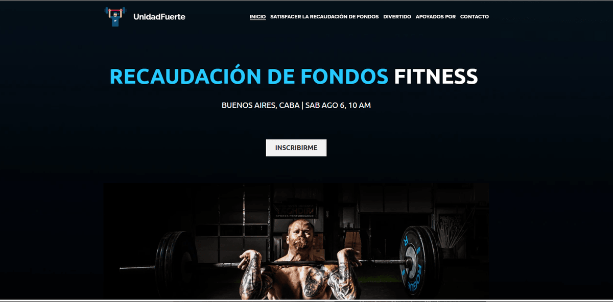 Plantilla StrenghUnity de Strikingly