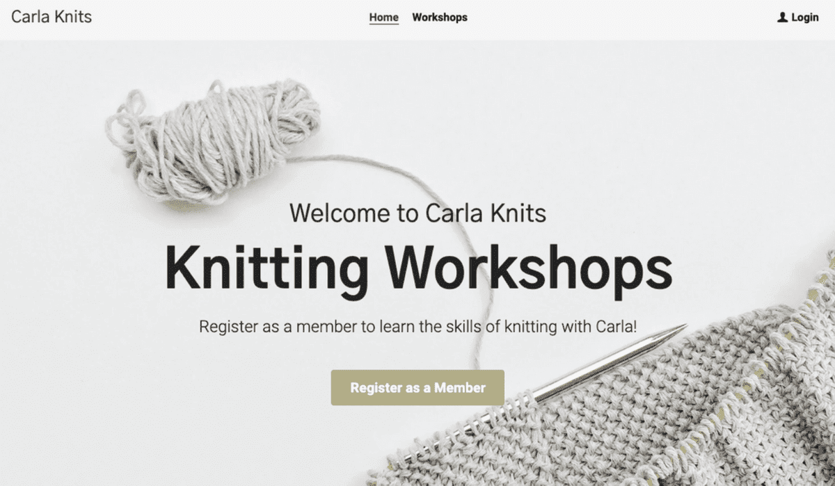 Šablona Carla Knits od Strikingly