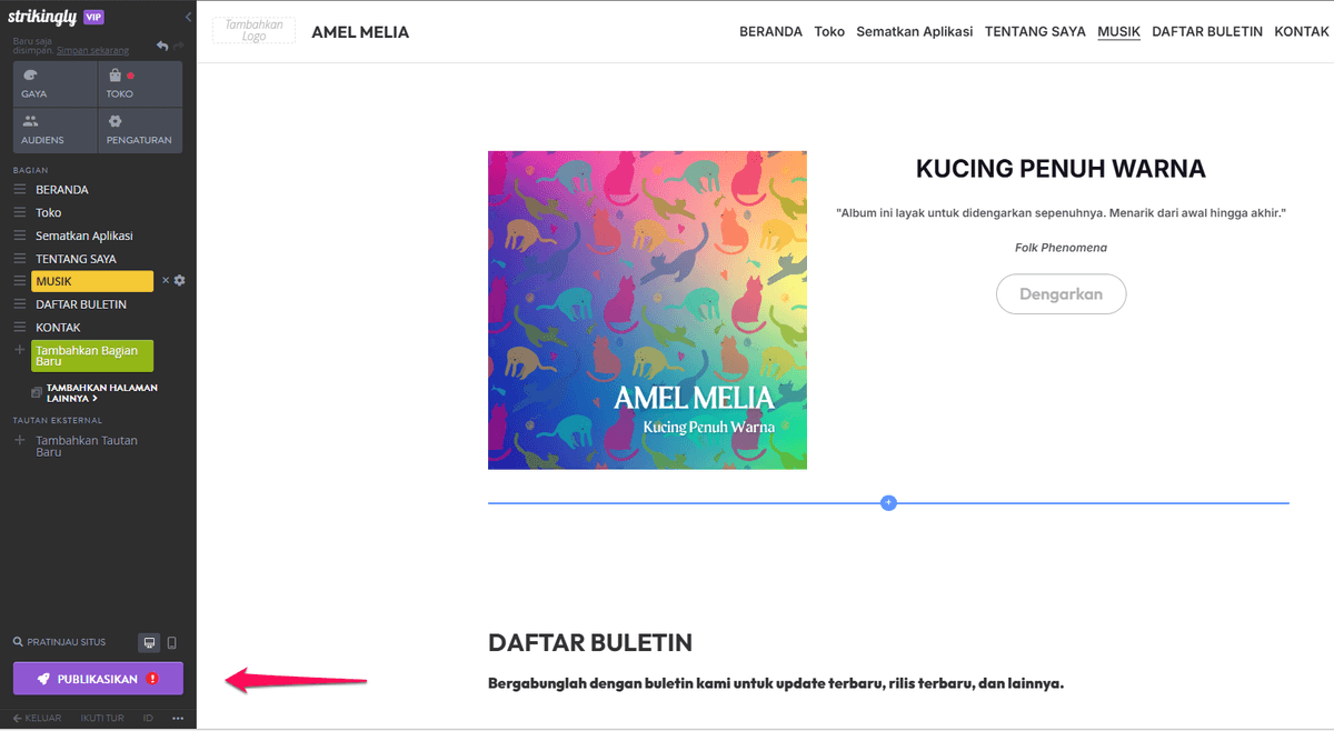 Strikingly Untuk Integrasi Pinterest yang Mulus untuk Bisnis - Simpan dan Publikasikan